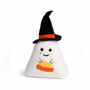 Halloween Candy Corn Plush throw pillow with Witch Hat New
